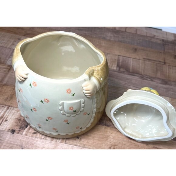 Vintage 80s Otagiri Double Sided Ceramic Country Girl Cookie Jar - Picture 5 of 9